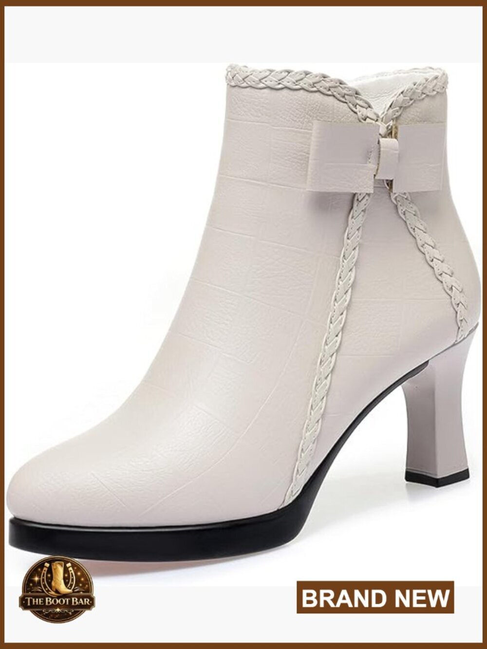 Pointed Toe Kitten Heel Ankle Boots Faux Leather Side Zip Fur Lined Winter